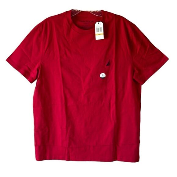 NEW Nautica Mens Red Tee - Picture 1 of 4